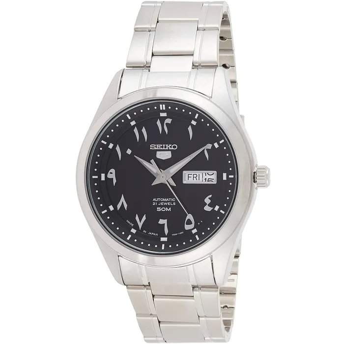 Bracelets Seiko Mens Watch Series 5 Power Reserve Black Dial Silver Bracelet SNKP21J1 SEIKO Bracelets Seiko Mens Watch Series 5 Power Reserve Black Dial Silver Bracelet SNKP21J1 SEIKO