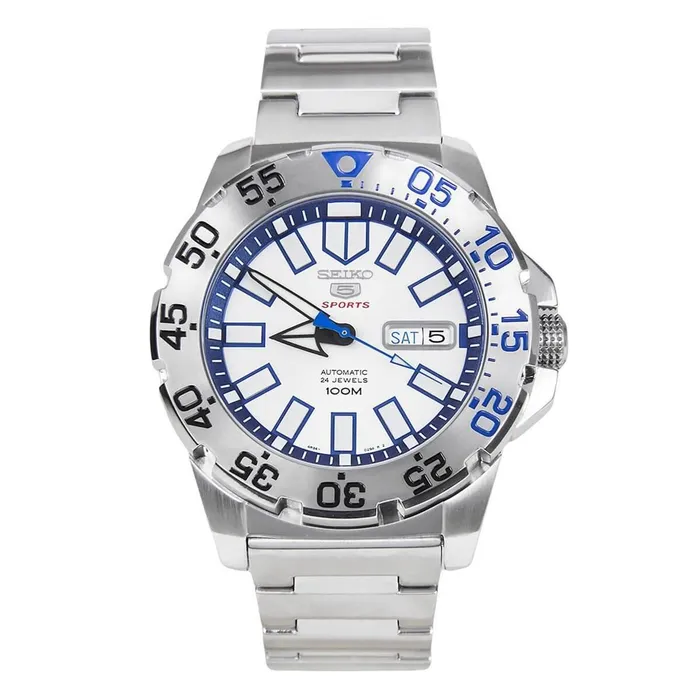 Bracelets Seiko Seiko Mens Automatic Watch 5 Sports White Dial Steel Bracelet SRP481K1 Bracelets Seiko Seiko Mens Automatic Watch 5 Sports White Dial Steel Bracelet SRP481K1