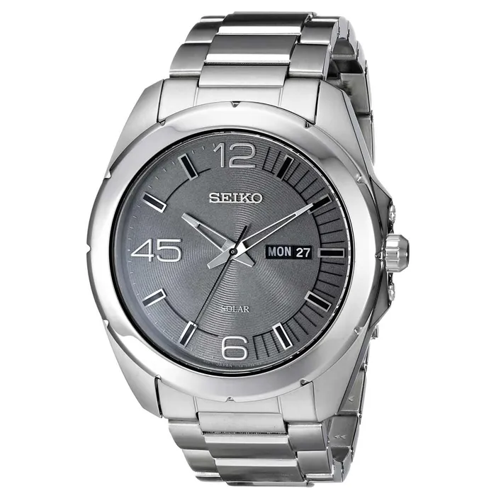 Bracelets Seiko Seiko SNE273 Mens Core Grey Dial Stainless Steel Solar Watch Bracelets Seiko Seiko SNE273 Mens Core Grey Dial Stainless Steel Solar Watch
