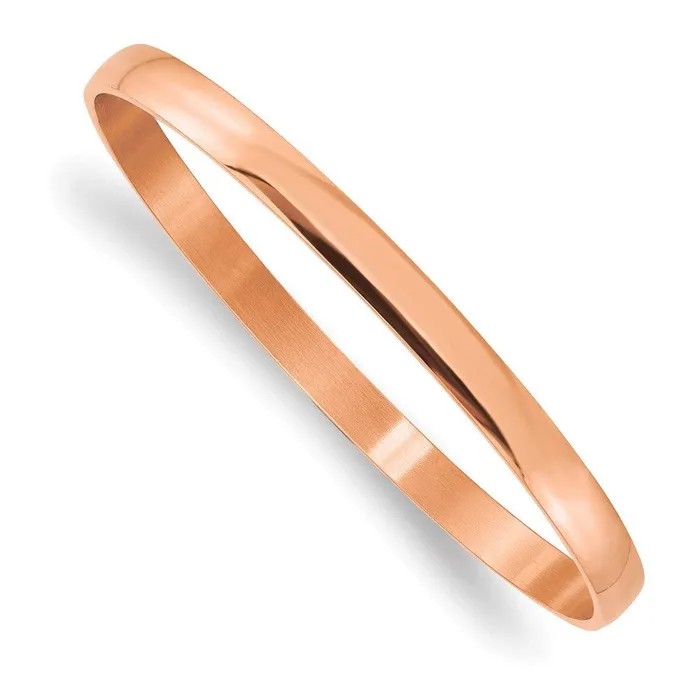 Bracelets Stainless Steel Pink IPplated Bangle Chisel