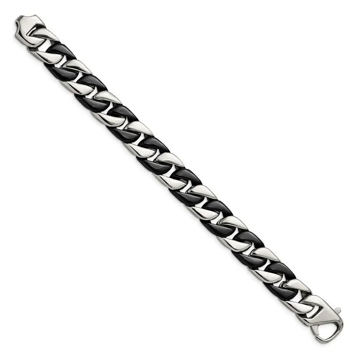 Bracelets Stainless Steel Polished Black IPplated 875in Bracelet Chisel Bracelets Stainless Steel Polished Black IPplated 875in Bracelet Chisel