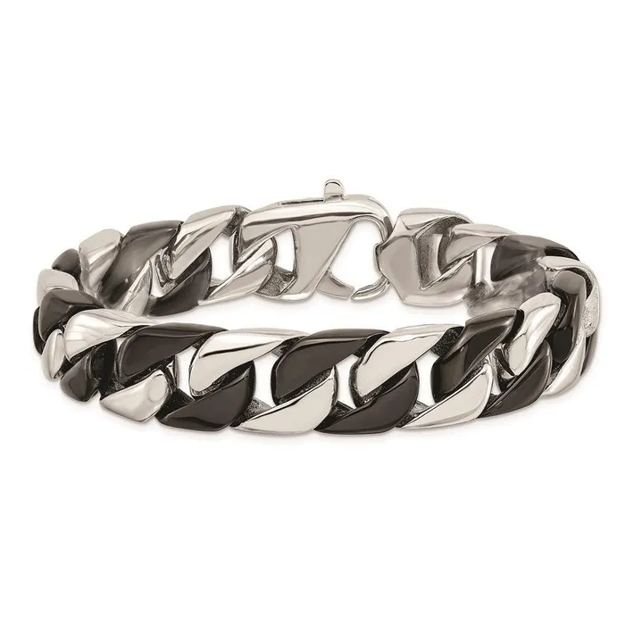Bracelets Stainless Steel Polished Black IPplated 875in Bracelet Chisel Bracelets Stainless Steel Polished Black IPplated 875in Bracelet Chisel