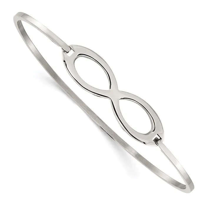 Bracelets Stainless Steel Polished Infinity Symbol Bangle Chisel