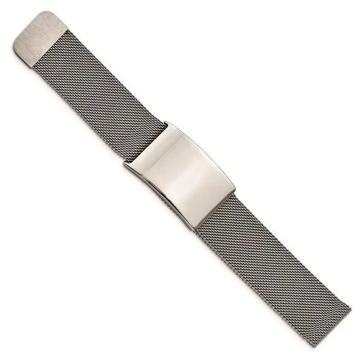 Bracelets Stainless Steel Polished Mesh Adjustable ID Bracelet Chisel Bracelets Stainless Steel Polished Mesh Adjustable ID Bracelet Chisel
