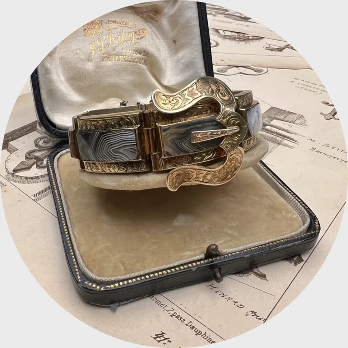 Bracelets Victorian Agate Buckle Bracelet 21stfinds