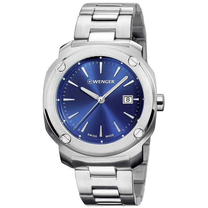 Bracelets Wenger Wenger Mens Quartz Watch Edge Index Blue Dial Silver Steel Bracelet 011141112 Bracelets Wenger Wenger Mens Quartz Watch Edge Index Blue Dial Silver Steel Bracelet 011141112