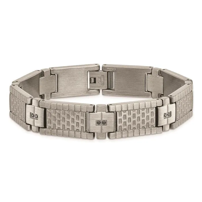 Chisel Bracelets Stainless Steel Antiqued Brushed CZ Bracelet Chisel Bracelets Stainless Steel Antiqued Brushed CZ Bracelet
