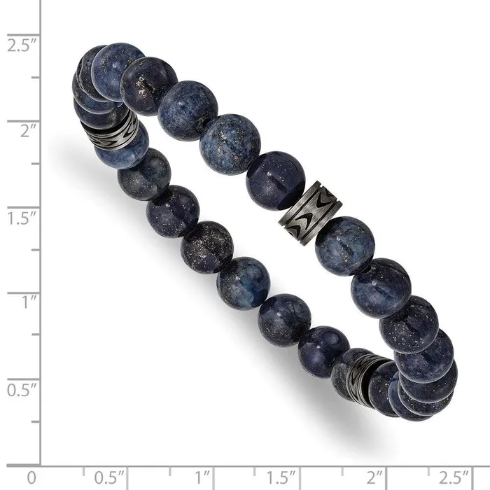 Chisel Bracelets Stainless Steel Antiqued White Bronzeplated Lapis Beaded Stretch Bracelet Chisel Bracelets Stainless Steel Antiqued White Bronzeplated Lapis Beaded Stretch Bracelet