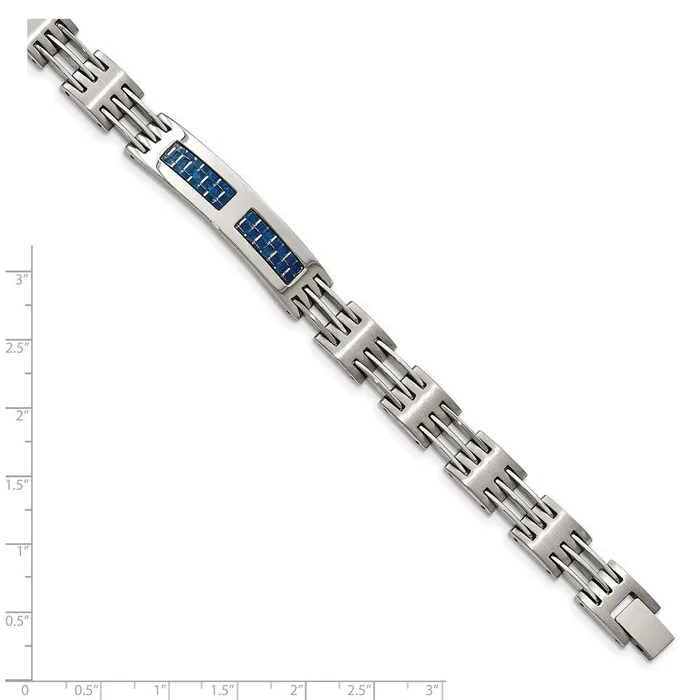 Chisel Bracelets Stainless Steel Brushed and Polished wBlue Carbon Fiber Inlay Bracelet Chisel Bracelets Stainless Steel Brushed and Polished wBlue Carbon Fiber Inlay Bracelet