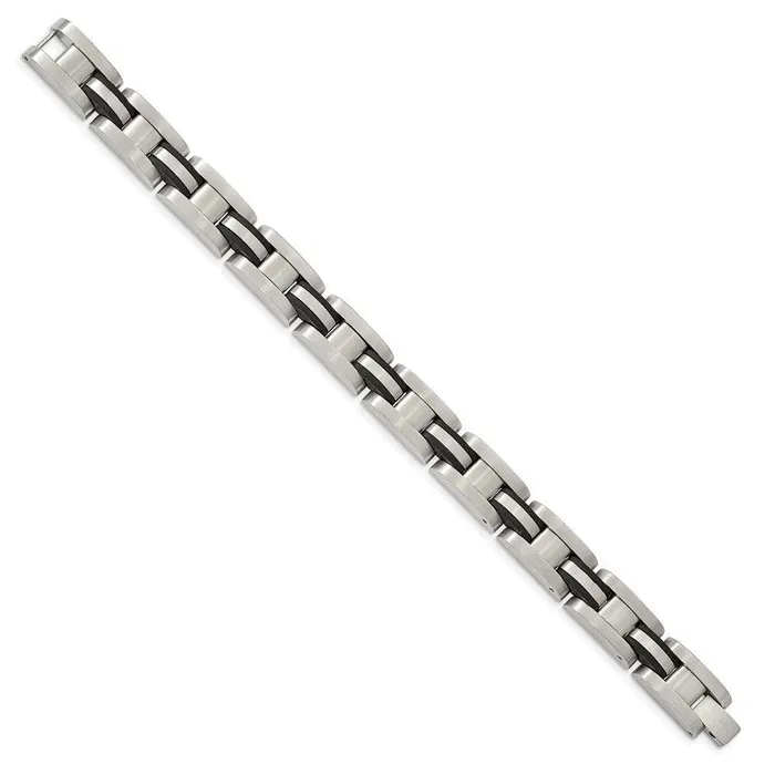Chisel Bracelets Stainless Steel Brushed w Black Polyurethane 825 inch Bracelet Chisel Bracelets Stainless Steel Brushed w Black Polyurethane 825 inch Bracelet