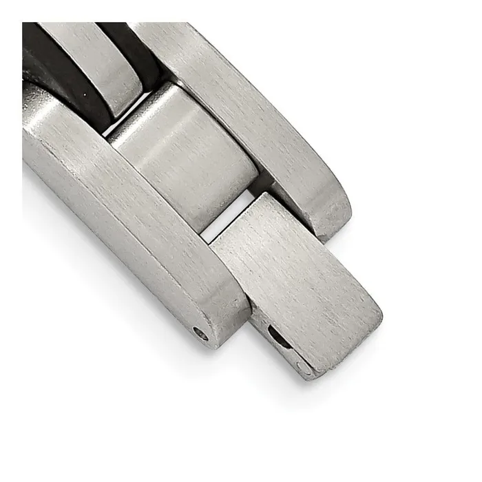 Chisel Bracelets Stainless Steel Brushed w Black Polyurethane 825 inch Bracelet Chisel Bracelets Stainless Steel Brushed w Black Polyurethane 825 inch Bracelet