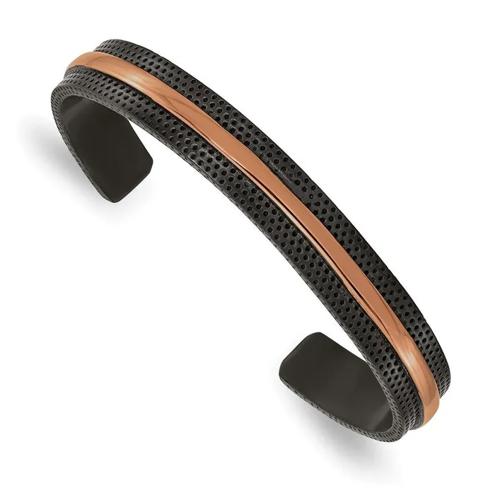 Chisel Bracelets Stainless Steel Polished and Textured BlackBrown IPplated 10mm Bangle Chisel Bracelets Stainless Steel Polished and Textured BlackBrown IPplated 10mm Bangle