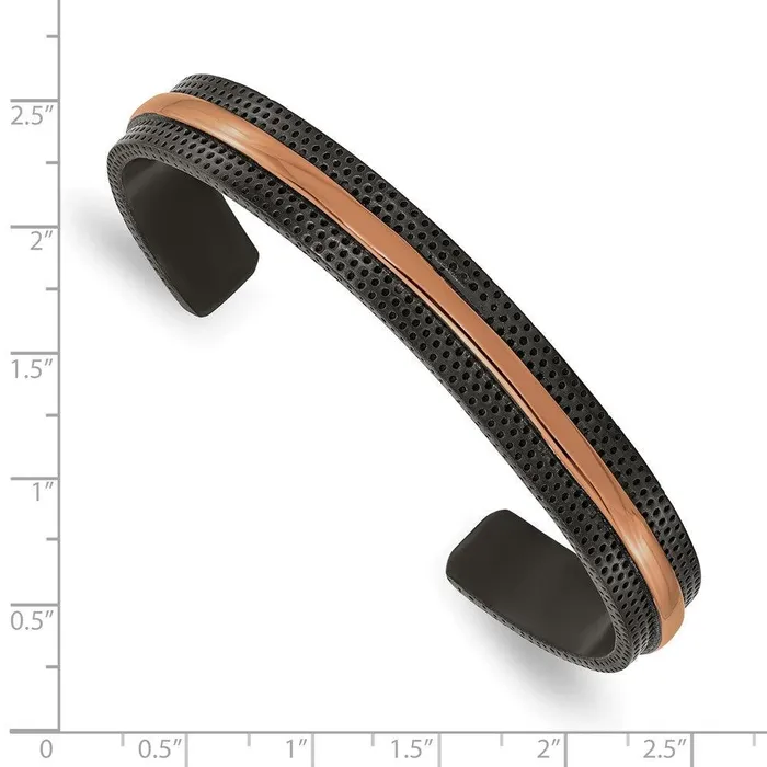 Chisel Bracelets Stainless Steel Polished and Textured BlackBrown IPplated 10mm Bangle Chisel Bracelets Stainless Steel Polished and Textured BlackBrown IPplated 10mm Bangle