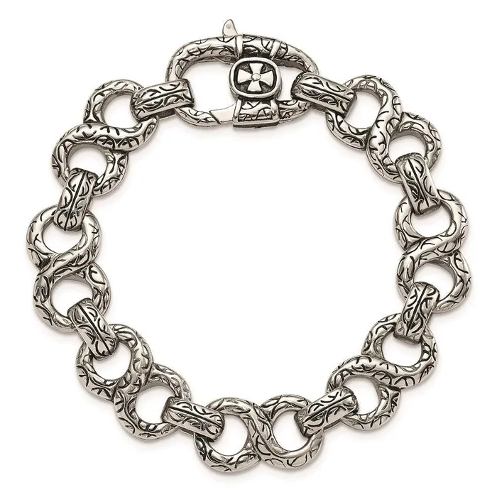 Chisel Bracelets Stainless Steel Polished Antiqued 85in Bracelet Chisel Bracelets Stainless Steel Polished Antiqued 85in Bracelet