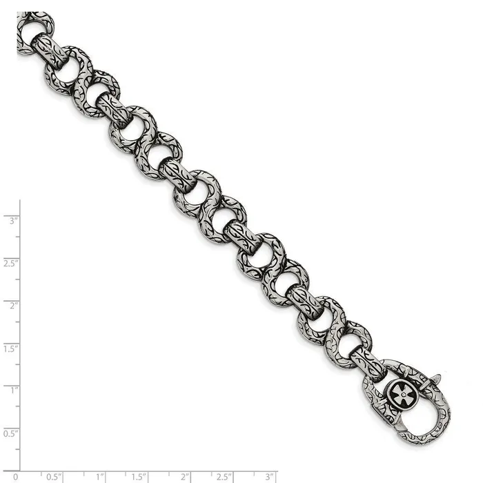 Chisel Bracelets Stainless Steel Polished Antiqued 85in Bracelet Chisel Bracelets Stainless Steel Polished Antiqued 85in Bracelet