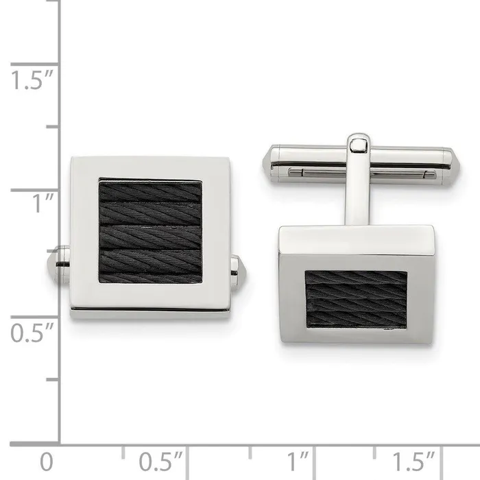 Chisel Bracelets Stainless Steel Polished Black IPplated Wire Cufflinks Chisel Bracelets Stainless Steel Polished Black IPplated Wire Cufflinks