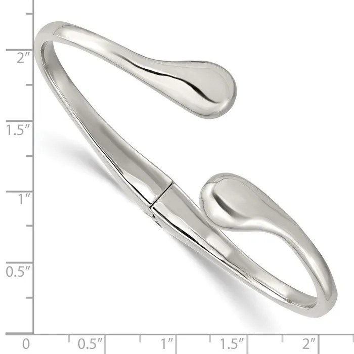 Chisel Bracelets Stainless Steel Polished Hinged Cuff Bangle Chisel Bracelets Stainless Steel Polished Hinged Cuff Bangle
