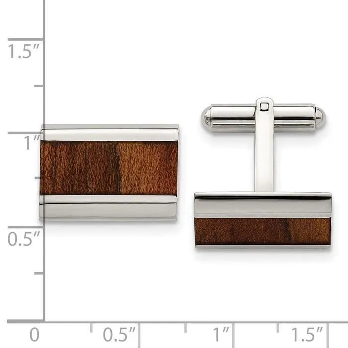 Chisel Bracelets Stainless Steel Polished Wood Inlay Enameled Cufflinks Chisel Bracelets Stainless Steel Polished Wood Inlay Enameled Cufflinks