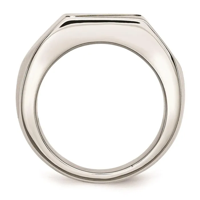 Chisel Rings Stainless Steel Brushed and Polished with 14K Gold Stripe Signet Ring Chisel Rings Stainless Steel Brushed and Polished with 14K Gold Stripe Signet Ring