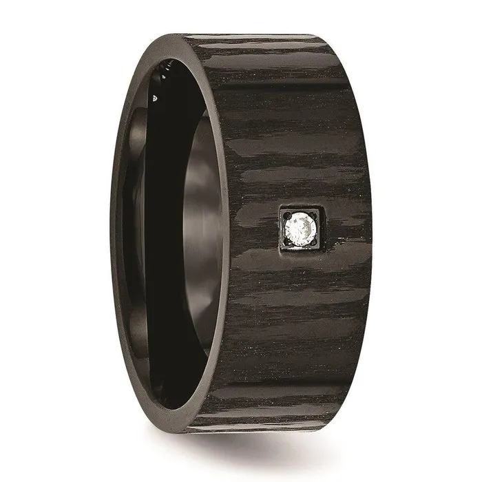 Chisel Rings Stainless Steel BrushedPolished Black IPplated wCZ Ring Chisel Rings Stainless Steel BrushedPolished Black IPplated wCZ Ring