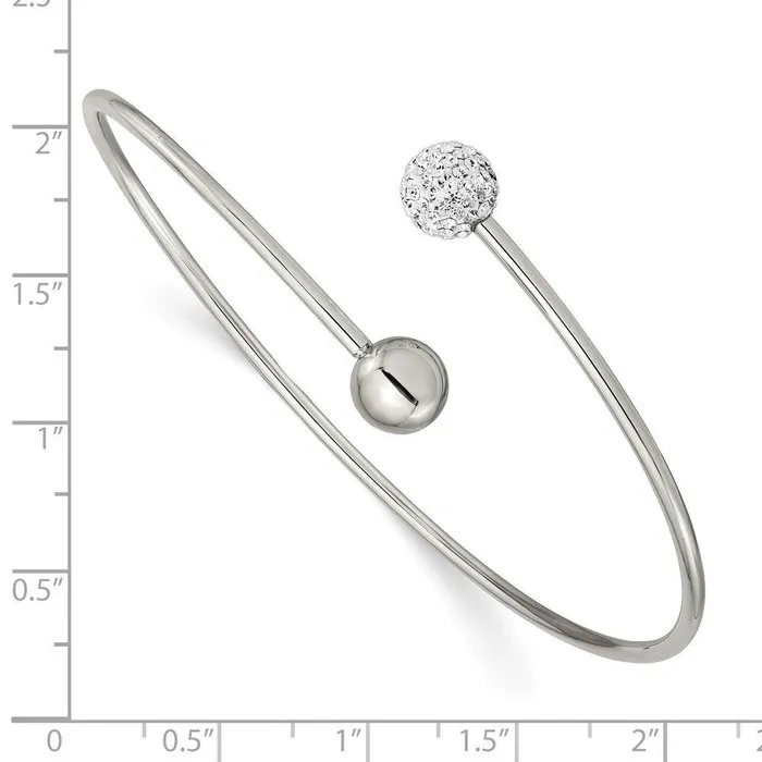 Chisel Stainless Steel Polished with Preciosa Crystal Bangle Bracelets Chisel Stainless Steel Polished with Preciosa Crystal Bangle Bracelets