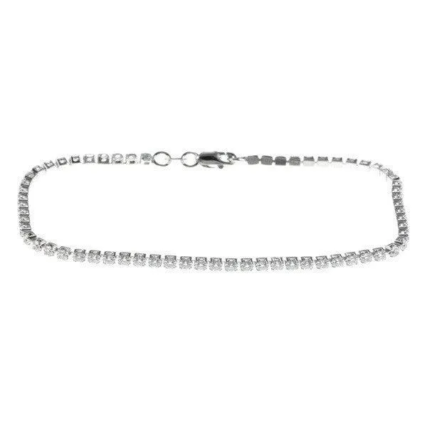 Classic Bracelets Sterling Silver Thin Cubic Zirconia Tennis Bracelet 7