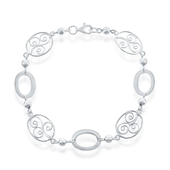 Classic Classic Womens Bracelet Sterling Silver Open and Designed Oval Linked S4375 Bracelets Classic Classic Womens Bracelet Sterling Silver Open and Designed Oval Linked S4375 Bracelets