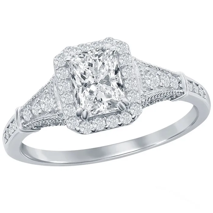 Classic Rings Classic Womens EmeraldCut CZ Vintage Ring W2877