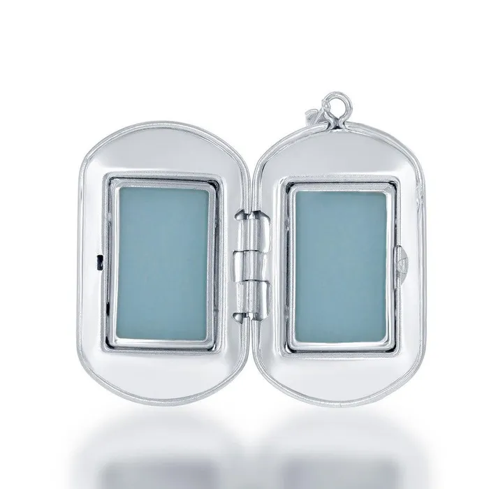 Classic Rings Sterling Silver Butterfly Rectangular Locket Classic Rings Sterling Silver Butterfly Rectangular Locket
