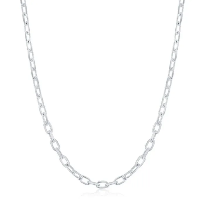 Classic Rings Sterling Silver Rhodium Plated 35mm Anchor Chain 24