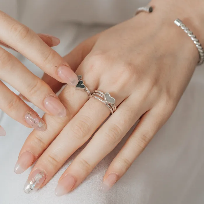 closebymejewelry Rings Small Heart Stacking Cremation Ring in 14K Yellow Gold