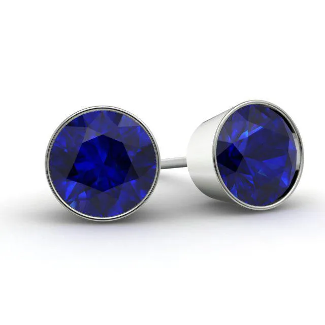 deBebians Blue Sapphire Stud Earrings Earrings