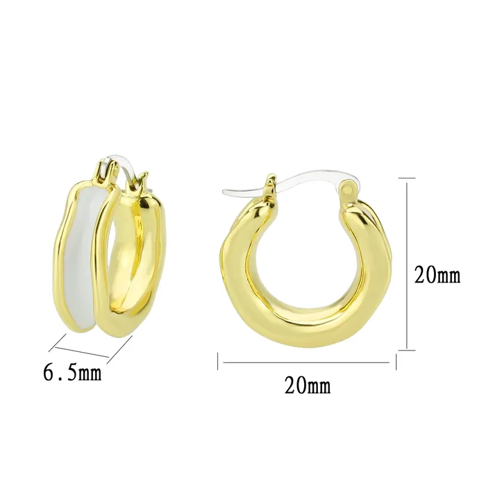 Earrings Alamode 3W1737G Flash Gold Brass Earring with Epoxy in No Stone