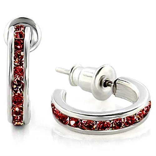 Earrings Alamode LOAS1352 HighPolished 925 Sterling Silver Earrings with Top Grade Crystal in Garnet Earrings Alamode LOAS1352 HighPolished 925 Sterling Silver Earrings with Top Grade Crystal in Garnet