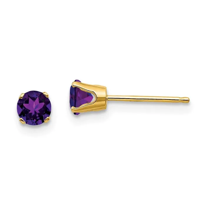 Earrings Jewelry 14k 4mm FebruaryAmethyst Post Earrings