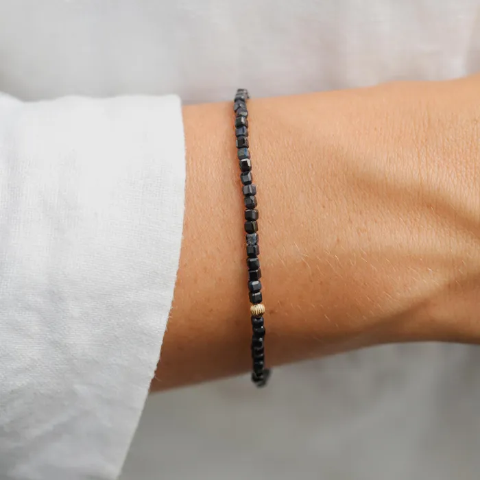 Earthly Abundance Bracelets Blue Sapphire Cube Bracelet
