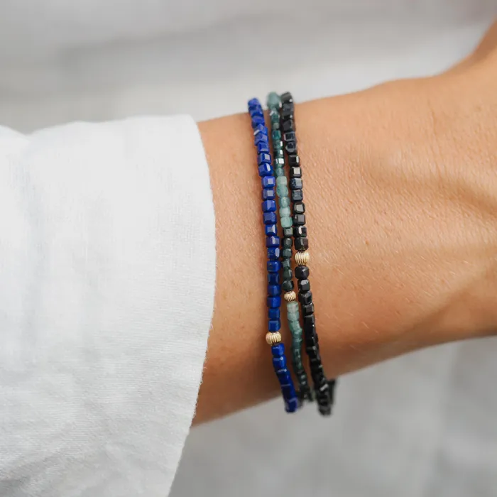 Earthly Abundance Bracelets Blue Sapphire Cube Bracelet