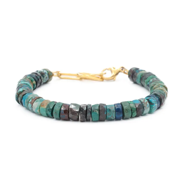 Earthly Abundance Jewelry Bracelets Chrysocolla heishi bracelet