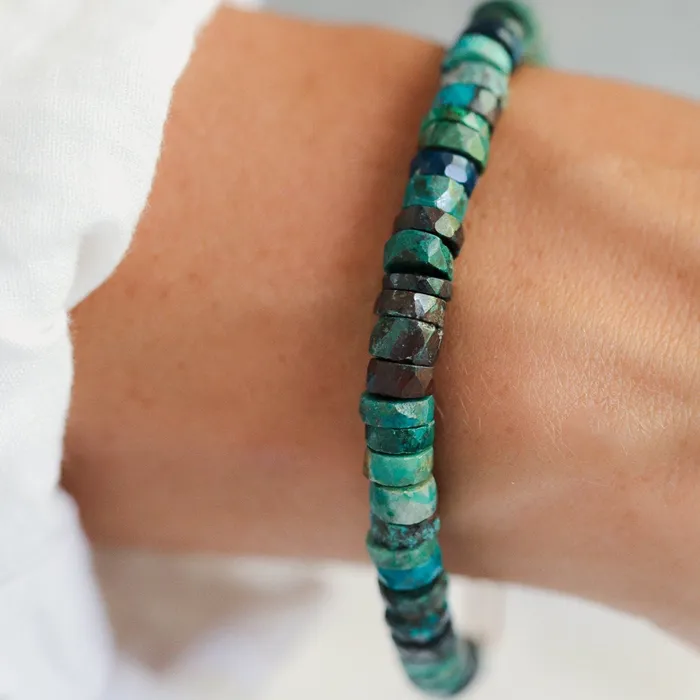 Earthly Abundance Jewelry Bracelets Chrysocolla heishi bracelet