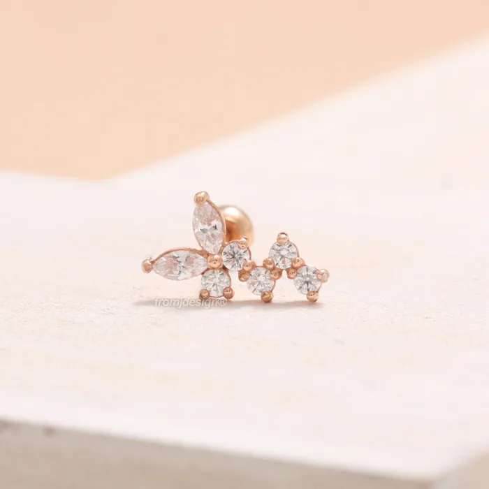 from J Shop Earrings CZ Butterfly Ear Piercing from J Shop Earrings CZ Butterfly Ear Piercing
