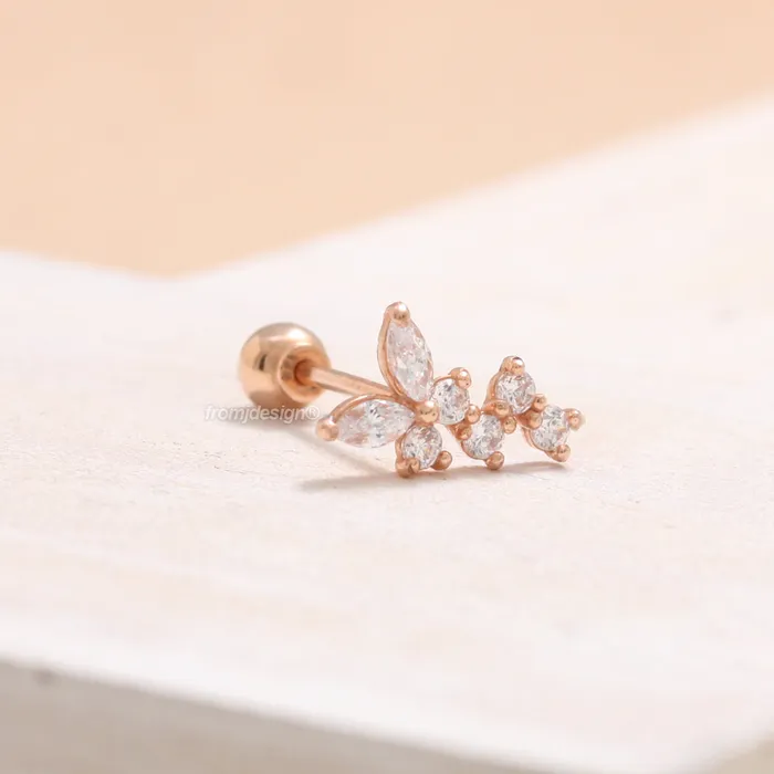 from J Shop Earrings CZ Butterfly Ear Piercing from J Shop Earrings CZ Butterfly Ear Piercing