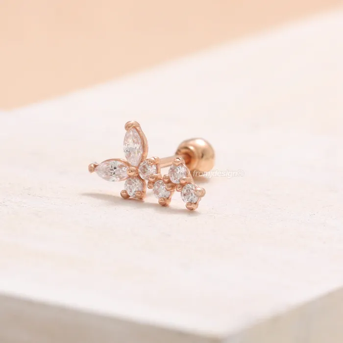from J Shop Earrings CZ Butterfly Ear Piercing from J Shop Earrings CZ Butterfly Ear Piercing