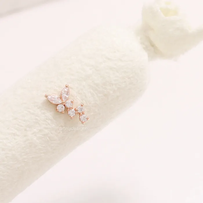 from J Shop Earrings CZ Butterfly Ear Piercing from J Shop Earrings CZ Butterfly Ear Piercing
