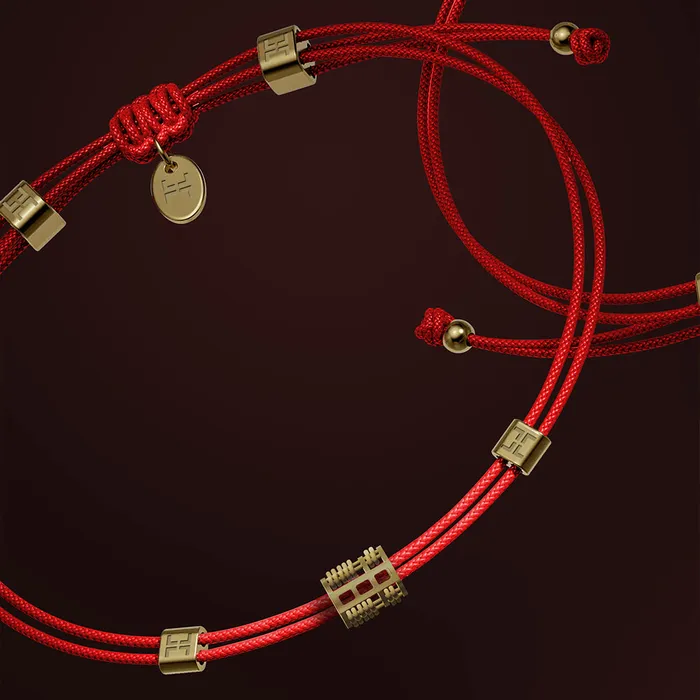 Hoseiki Jewelry Bracelets Qi Abacus Red String Bracelet