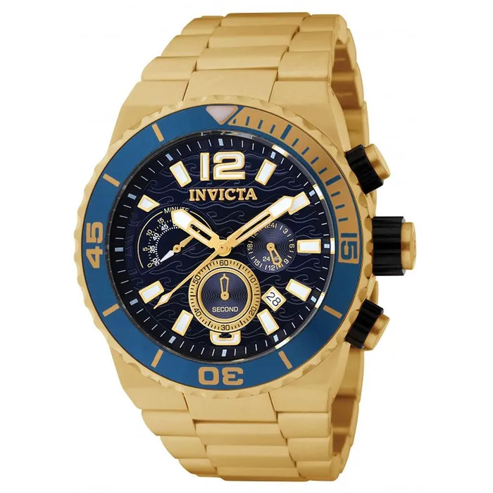 Invicta 1344 Mens Divers Quest Chronograph Gold Tone Watch Invicta Rings