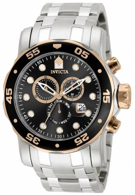 Invicta 80036 Mens Pro Diver Scuba Chronograph Black Dial Stainless Steel Bracelet Dive Watch Invicta Bracelets Invicta 80036 Mens Pro Diver Scuba Chronograph Black Dial Stainless Steel Bracelet Dive Watch Invicta Bracelets
