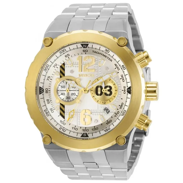 Invicta Bracelets Invicta Mens Chronograph Watch Aviator Silver and Gold Dial Bracelet 31591 Invicta Bracelets Invicta Mens Chronograph Watch Aviator Silver and Gold Dial Bracelet 31591