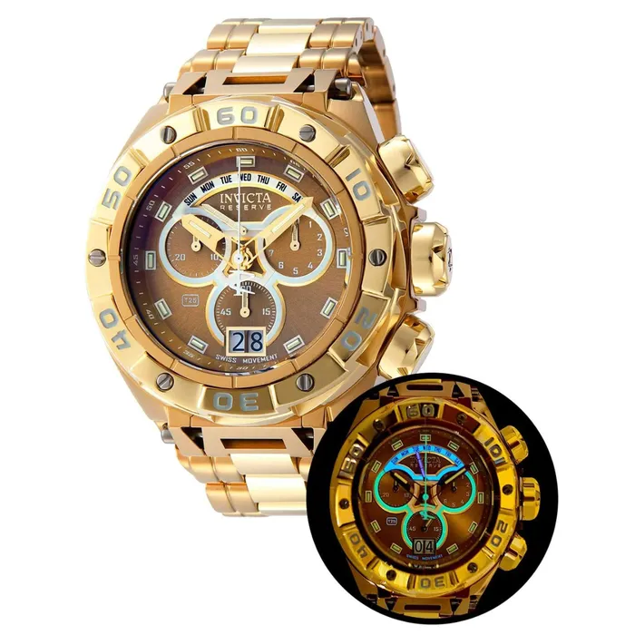 Invicta Bracelets Invicta Mens Chronograph Watch Ripsaw Khaki and Gold Tone Dial Bracelet 38815 Invicta Bracelets Invicta Mens Chronograph Watch Ripsaw Khaki and Gold Tone Dial Bracelet 38815