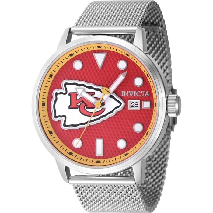 Invicta Bracelets Invicta Mens Watch NFL Kansas City Chiefs Red Dial Steel Mesh Bracelet 47977 Invicta Bracelets Invicta Mens Watch NFL Kansas City Chiefs Red Dial Steel Mesh Bracelet 47977