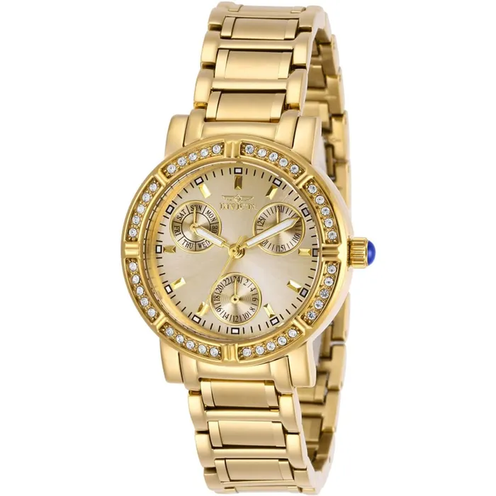 Invicta Bracelets Invicta Womens Crystal Watch Angel Gold Oyster Dial Yellow Gold Bracelet 29115 Invicta Bracelets Invicta Womens Crystal Watch Angel Gold Oyster Dial Yellow Gold Bracelet 29115